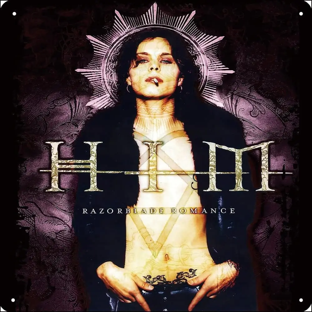 Him Band Tee Razorblade Romance HQ T shirt Heartagram Ville valo Poster Metal Sign 12 x 12 inches Funny for Home Man Cave Garage