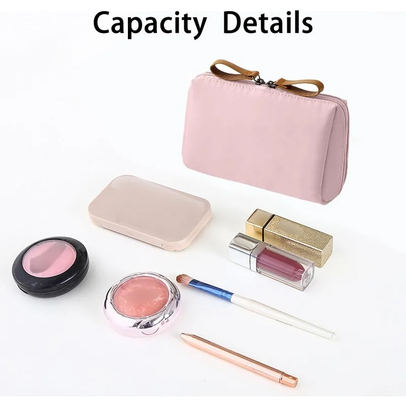 Small Makeup Bag Purse Mini Cosmetic Bags for Women Cute Makeup Pouch with Compartment Zipper Portable Make Up Organizers Case