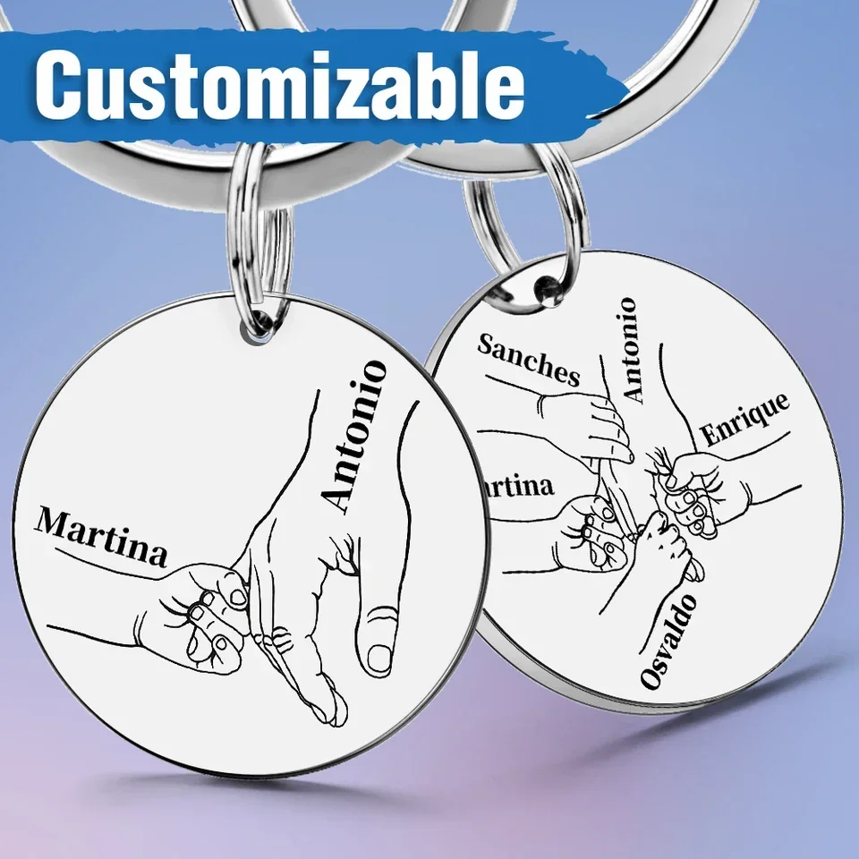

Personalized Keychain Customized Name Father's Mother's Day Daddy Papa Mom Key Chains Rings For Car Pendant Love Gifts P026S