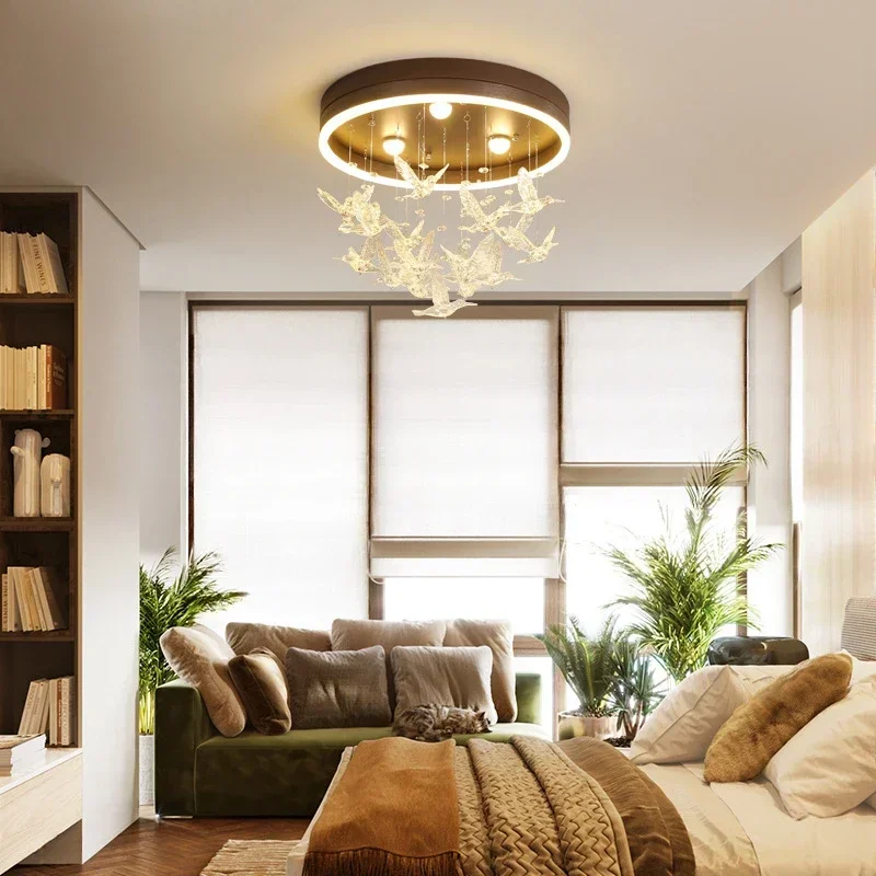 

LampsModern Crystal Ceiling Minimalist LED Bedroom Chandelier Creative and Personalized Boy Girl Warm Children's Room Lighting