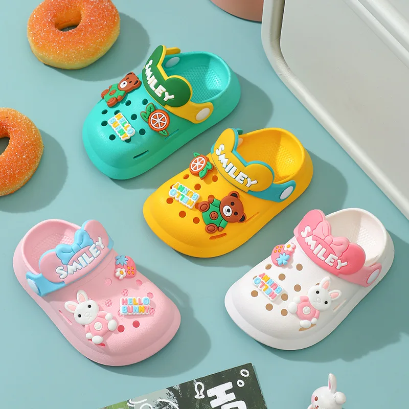 Sandales de dessin animé pour enfants, mules pour garçons et filles, chaussures de jardin pour bébés, pantoufles pour bébés, 2024