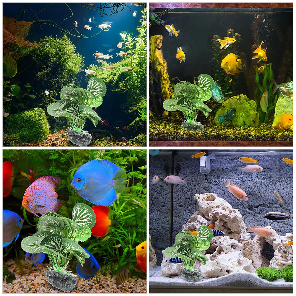

2Pcs Small Aquarium Decorations Artificial Plant Ornament Fresh Salt Water Fish Tank Fish Tank Plants Artificial Aquarium Plants