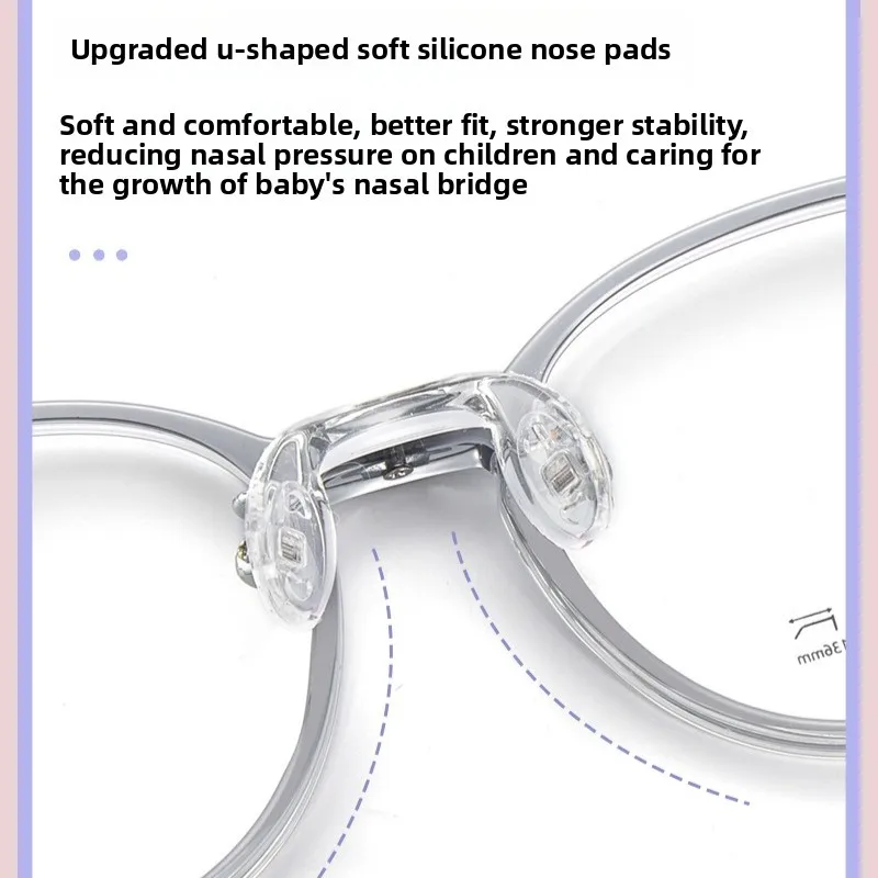 CLLOIO التيارات الملونة تنوعا قابل للتعديل سيليكون الأطفال النظارات الطبية مكافحة الضوء الأزرق TR90 نظارات قصر النظر المستديرة #4