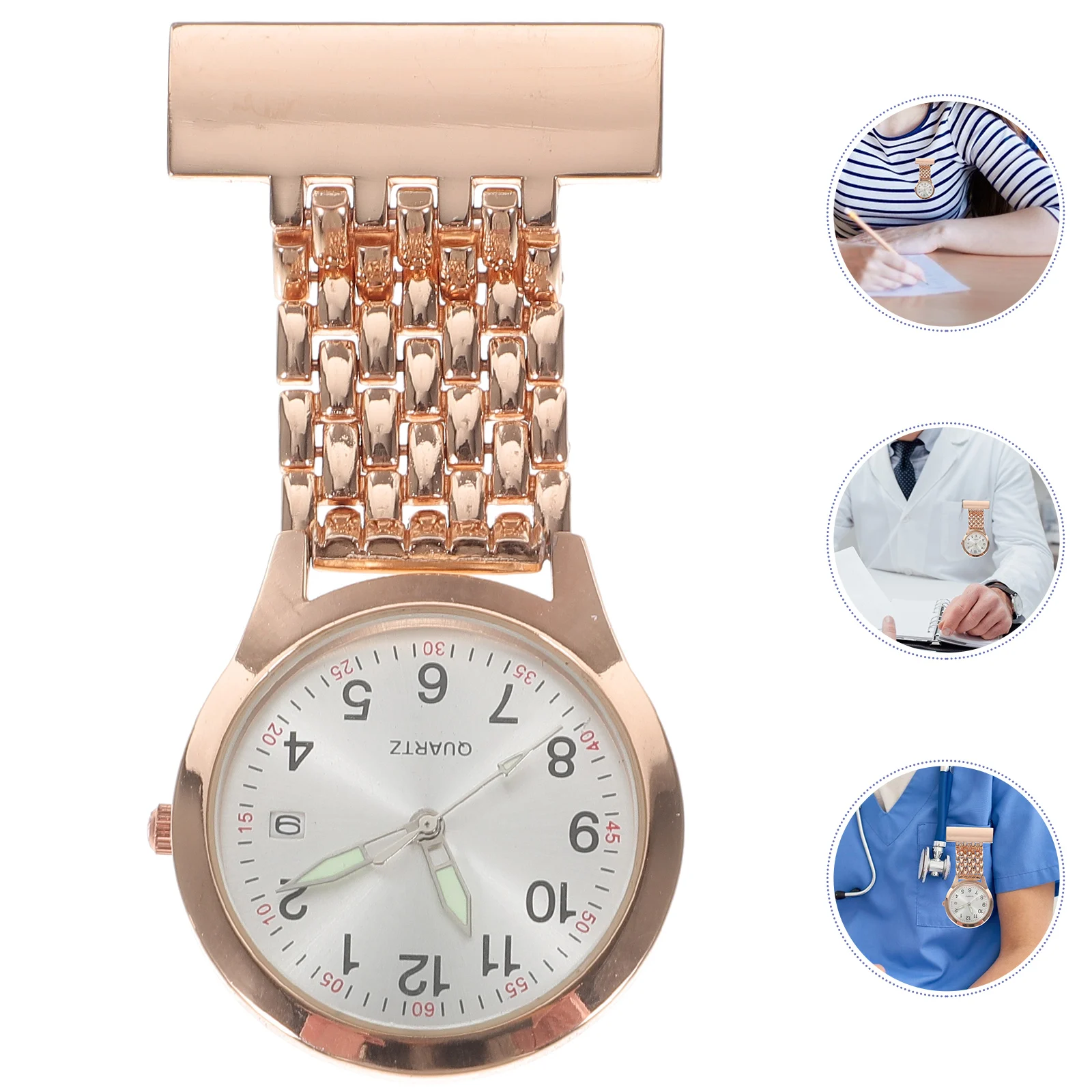 

Stainless Steel Hanging Nurse Watch Digital Display Electronic Pocket Watch For Medical Staff Durable Wear-Resistant Convenient