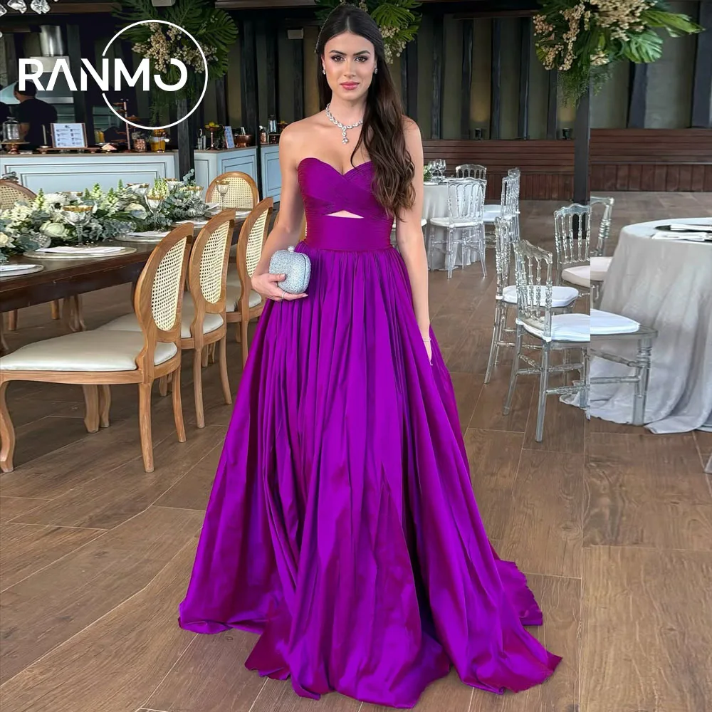 

Ranmo Formal A Line Purple Prom Evening Dresses Saudi Arabia Sweetheart Party Dress Night Cocktail Prom Gowns 2026 Customized