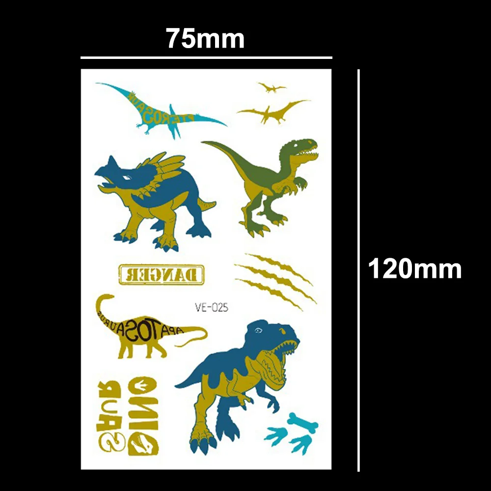 Dinosaur Decoration Temporary Tattoo Children Birthday Dino Party Sticker Favor Gift Supplies School Education Prize Theme Decor