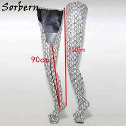 Sorbern Sexy Light Hoof Heelless Crotch Boot 97Cm Inside Shaft Length 150Cm Outside Fetish Unisex Shoes Custom Color