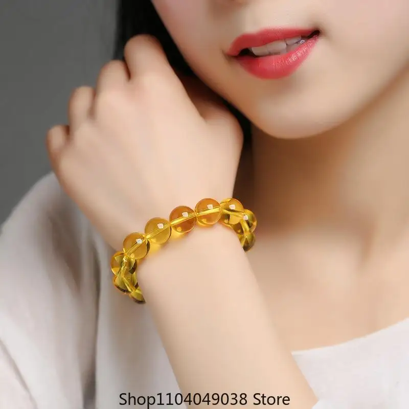 Selected Natural Myanmar Jinpo Single Ring Bracelet 5A Purified Water Honey Wax Amber 108 Buddha Beads Lovers Bracelet