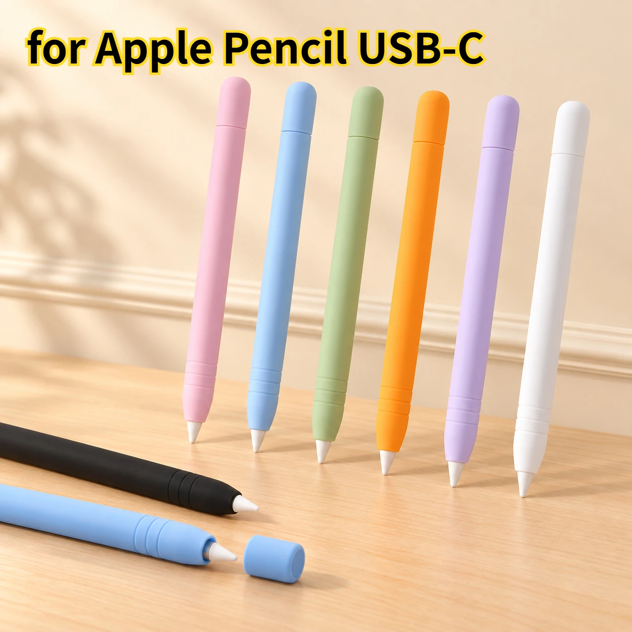 Pencil Case for Apple Pencil USB-C Tablet Stylus Protective Cover For Apple Pencil USB C Cases Soft Silicone Shockproof Non-slip