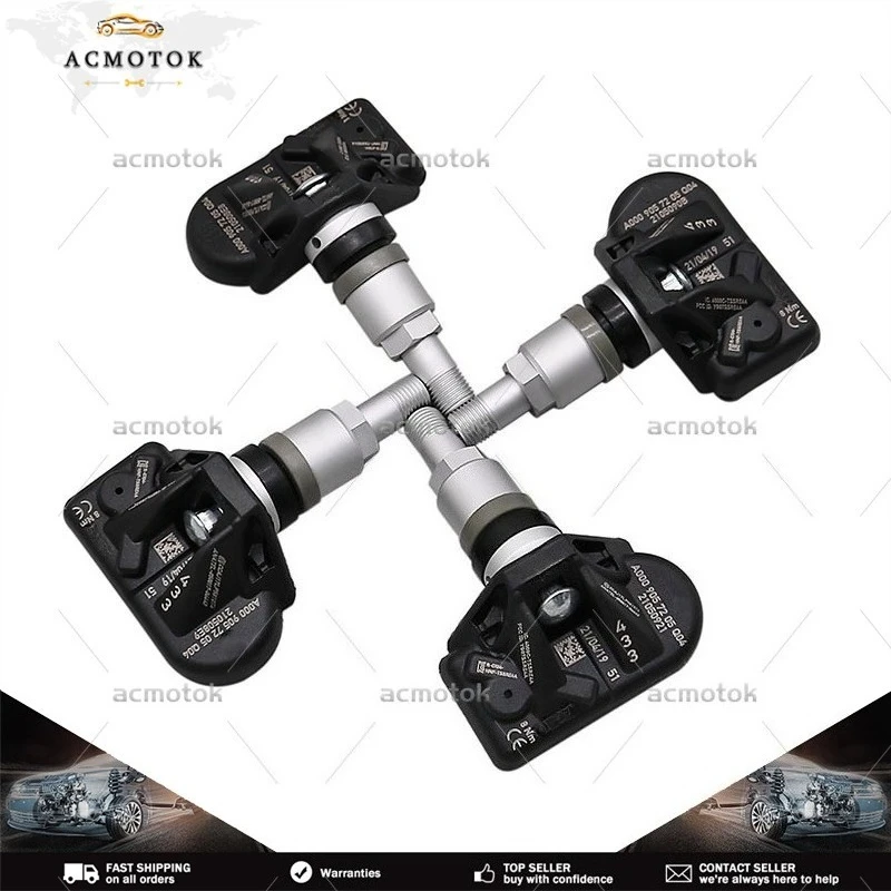 4PCS TPMS Tire Pressure Sensor A0009057205 For Mercedes Benz A220 AMG GT GT53 GT63 CLS450 CLS53 E300 E400 G550 GLE350 433Mhz