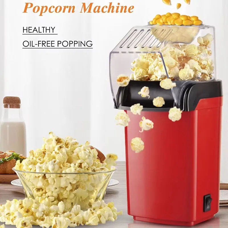 NEUER Premium Elektrischer Popcorn-Maker Heißluft-Popcornmaschine Schnelles Aufheizen Heimkino-Snackmaschine Stilvolles Design für Filmnächte