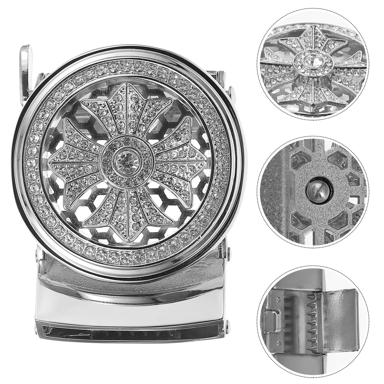 

Diamond Inlaid Belt Buckles Zinc Alloy Quick Release Men Waist Adjustable Durable Non Accessories Fashion