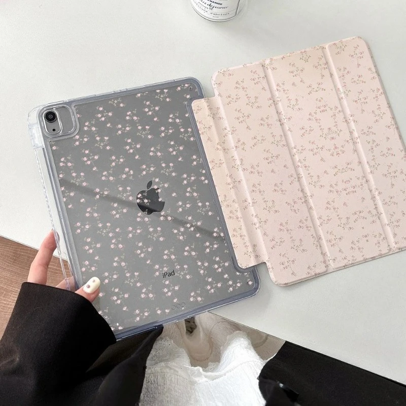 

Умный чехол с держателем для карандашей для iPad 10,2, чехол 7/8/9 поколения 2020 Pro 11 Ipad 2017 10,5 дюймов, чехол с розовым цветочным принтом