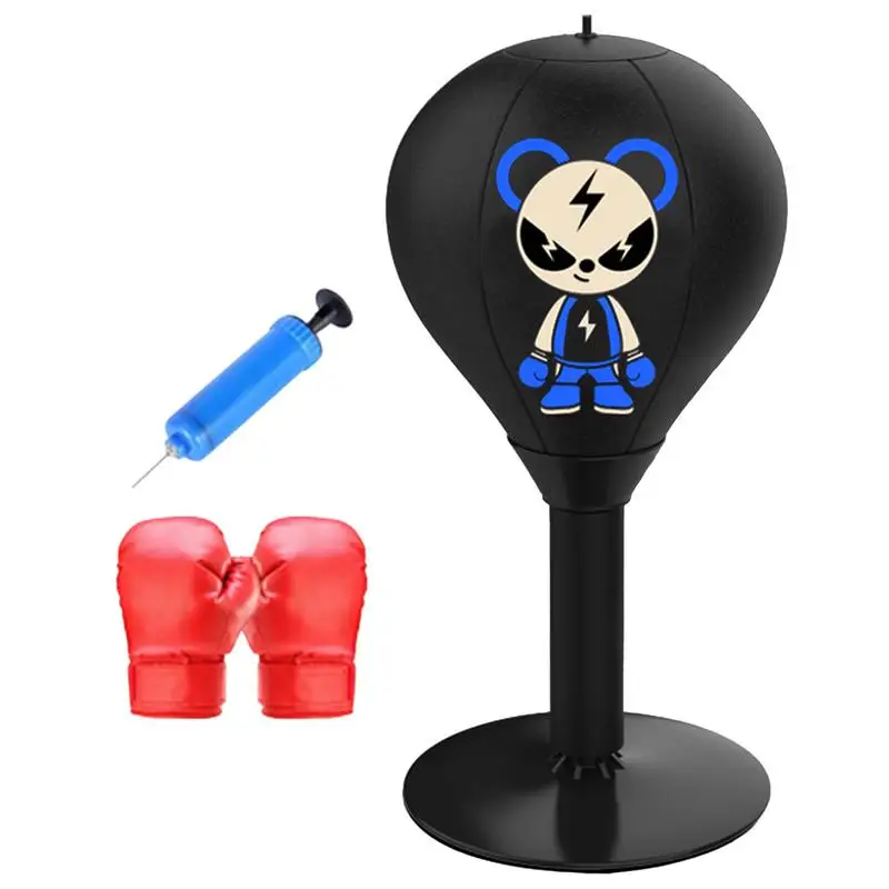 

Freestanding Punching Bag Inflatable Cartoon Pattern Boxing Reaction Ball Hand-Eye Coordination Workout Kit Boxing Gear Sports