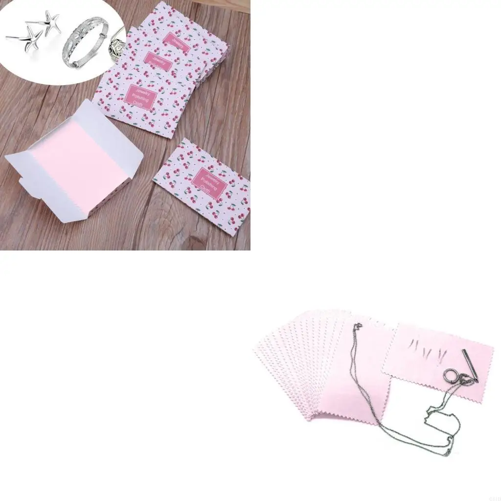 10Pcs Cherry Double-Sided Polishing Cloths Jewelry Cleaning for Gold Silver and Jewelry Watch Cloth