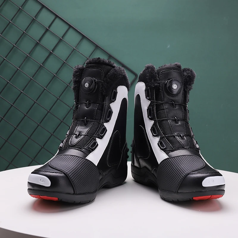 오토바이 보호 부츠 남자 사계절 패션 추가 면화 하이 탑 오프로드 미끄럼 방지 통기성 내마모성 라이딩 부츠