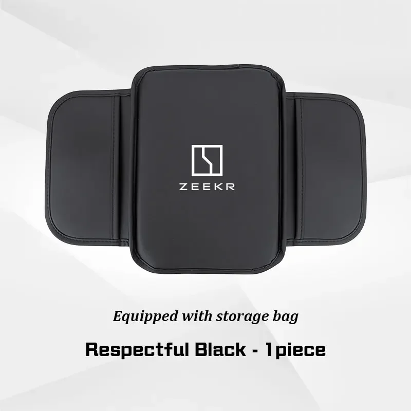 Para Zeekr X 7X: Tapete de Couro PU para Apoio de Braço Automotivo com Bolsa de Armazenamento para Zeekr 001, 007, 009 (2025, 2023) - Acessório para Console Central Automotivo