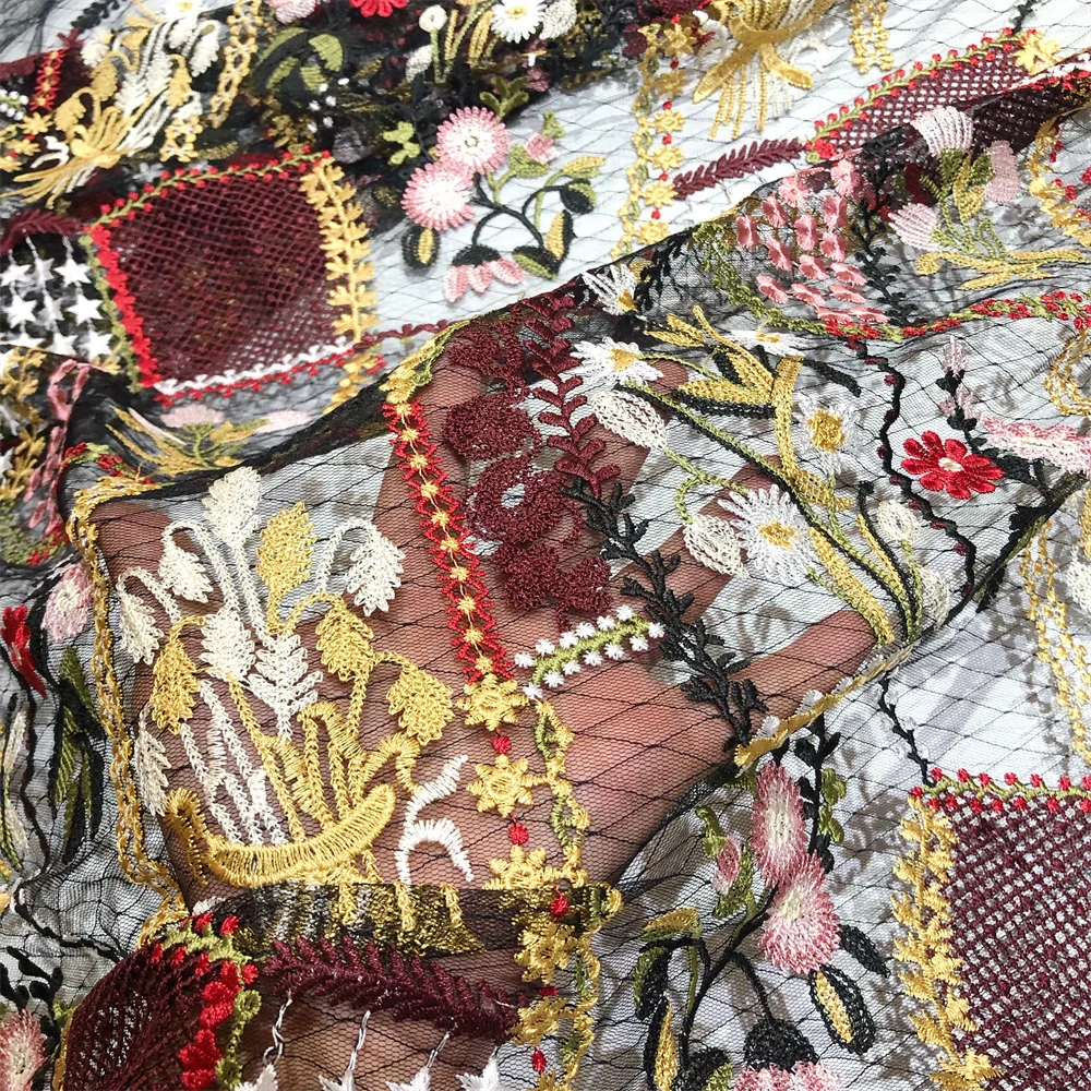 Neuer Stil Mesh-Stickerei Afrikanischer Spitzenstoff 2025 Hochwertige Spitze Wasserlösliche Modische Weiche Spitze 5 Yards – Detail 9