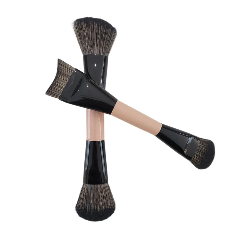 

Makeup Brush, Double-headed Multi-functional Foundation Brush, Slope Blush Brush, And Loose Powder Brush Set Of 2 Pieces