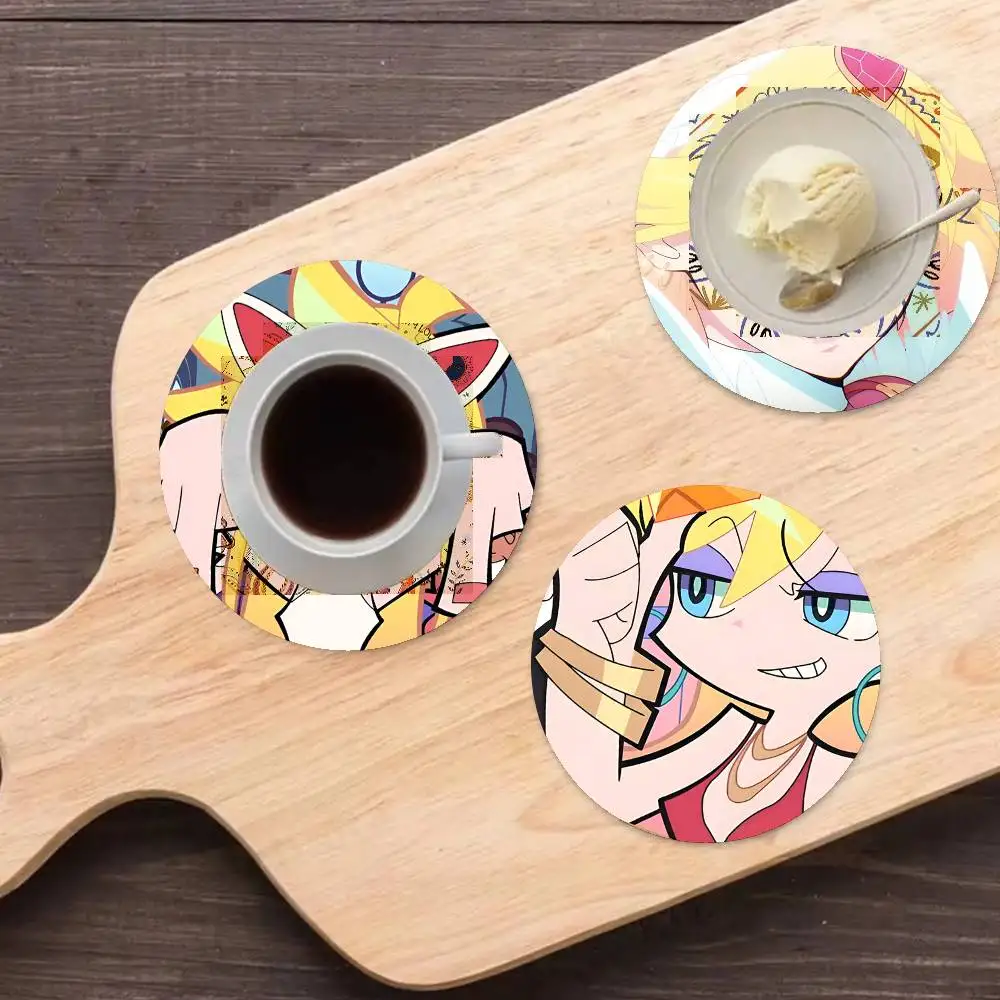 1pc Panty Stocking PaSwG PSG Wooden Coaster Colour Printing Cup Mat Home Desk Decoration Gifts view 4