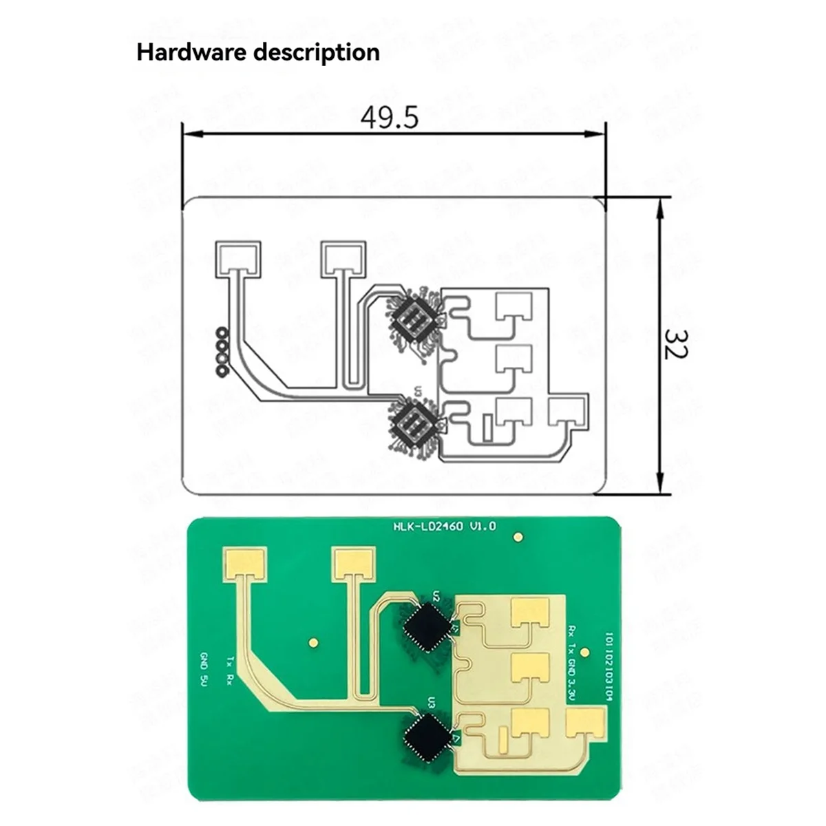 A20M 24G Millimeter Wave High-Precision Human State Perception Radar LD2460 Multi-Target Trajectory Positioning and Tracking
