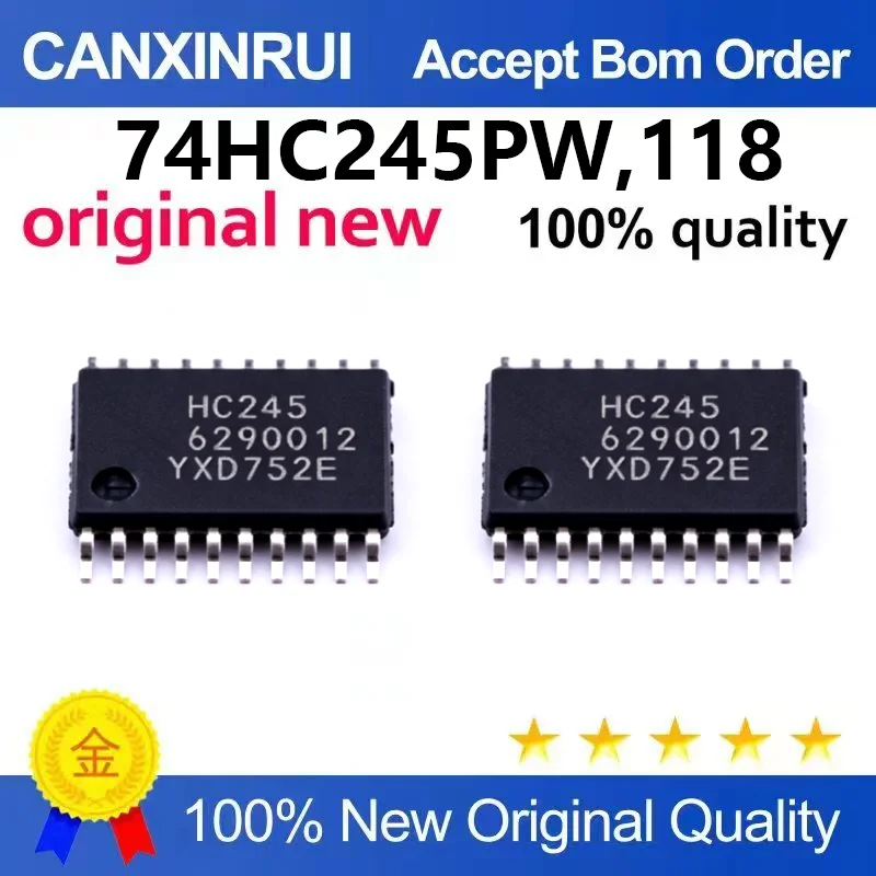 （5pcs-10pcs）Brand new original 74HC245PW, 118 TSSOP-20 tri state output eight bus transceiver chip