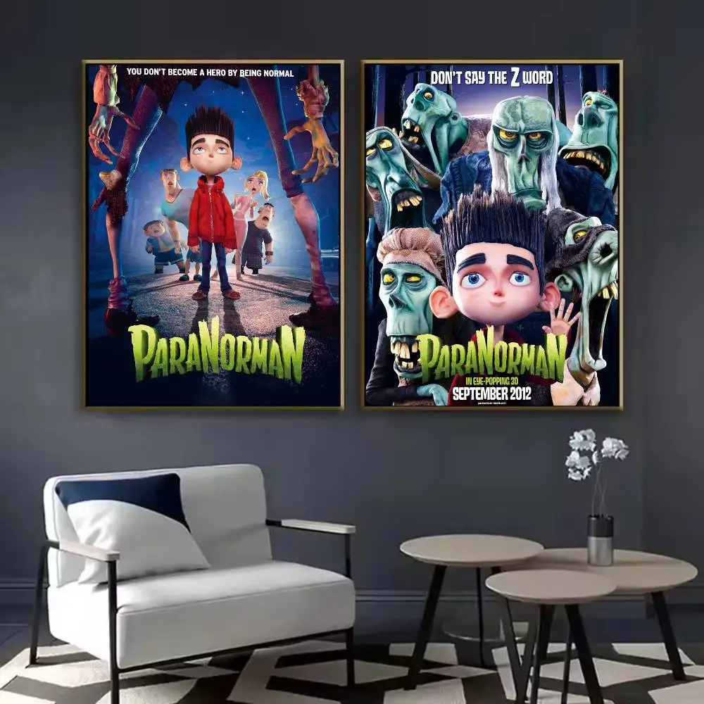 ملصق الرسوم المتحركة أنيمي P-ParaNorman 	   لوحة فنية جدارية عالية الجودة للمنزل والمكتب وغرفة النوم وغرفة المعيشة وبار المدخل هدية مثالية