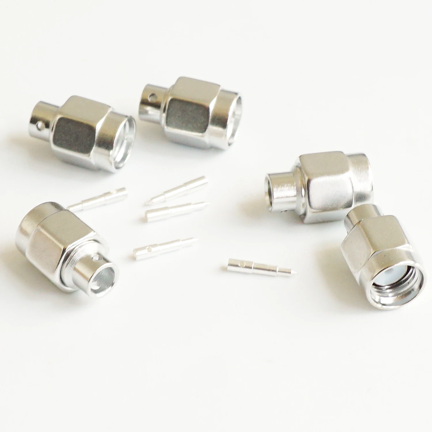 

5X Pcs High-quality Connector Total Stainless SMA Male Solder for semi-rigid RG402 0.141" cable Coax Jack Straight RF Adapters