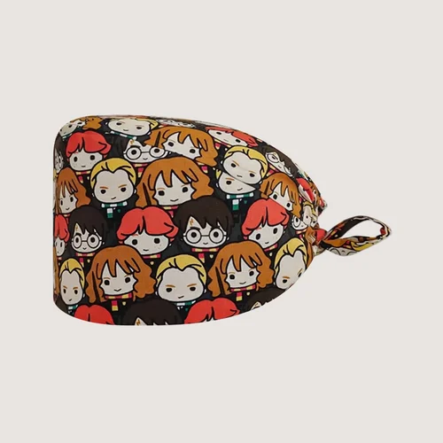 Imagen 2 del producto Gorros médicos de dibujos animados para quirófano, gorro estampado para cabeza de enfermería, gorro exfoliante de dentista Unisex, gorro quirúrgico para Hospital y mascotas
