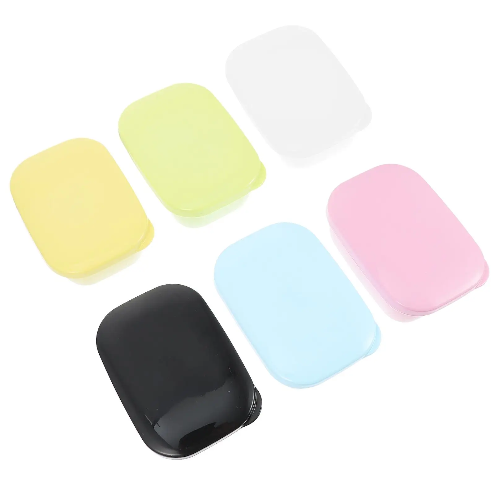

6 PCS Travel Container Soap Box Organizers Seal Square Tray High Transparent Pp Storage Holders