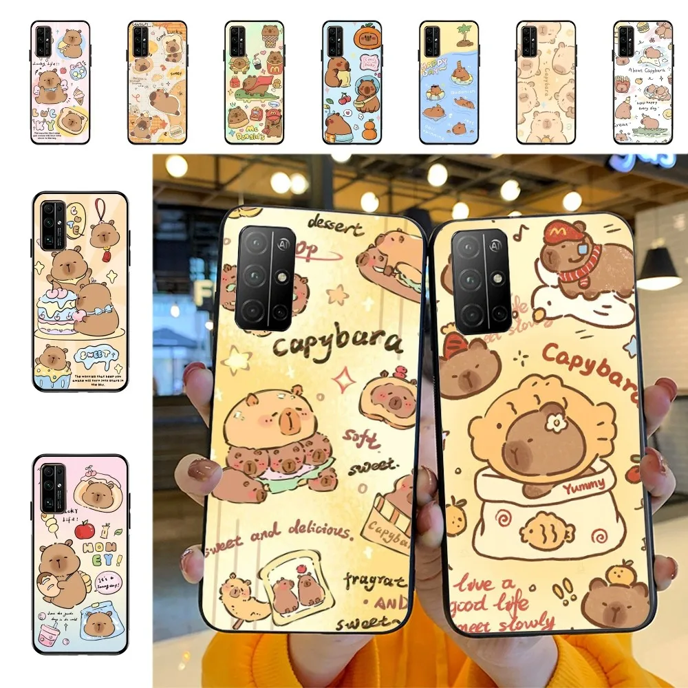 

Cartoon Capybara Phone Case For Huawei Honor 10 Lite 9 20 7A 9X 30 50 60 70 Pro Plus Soft Silicone Cover