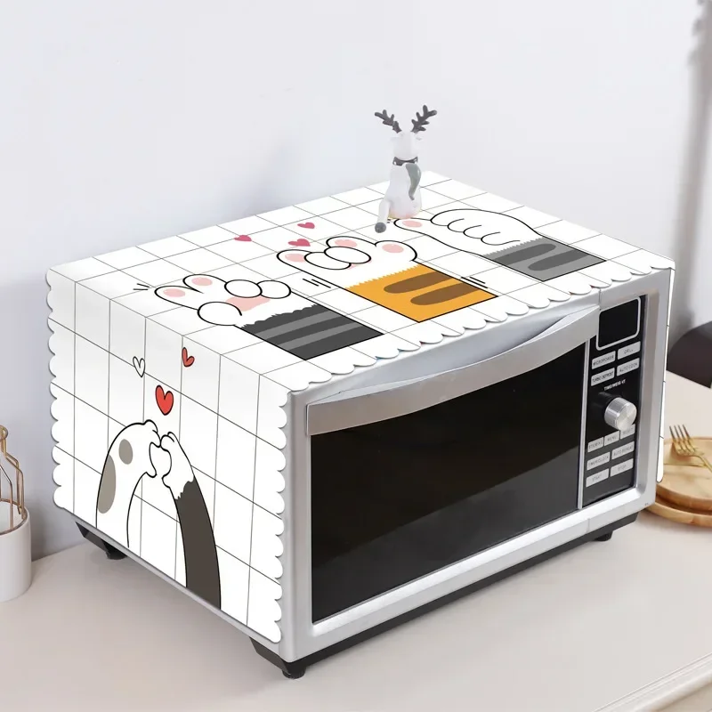 Kitchen Microwave Cover Simple Oven Refrigerator Hood Oil Dust Toaster Cover Kitchen Accessories Supplies Fashion Home Decore