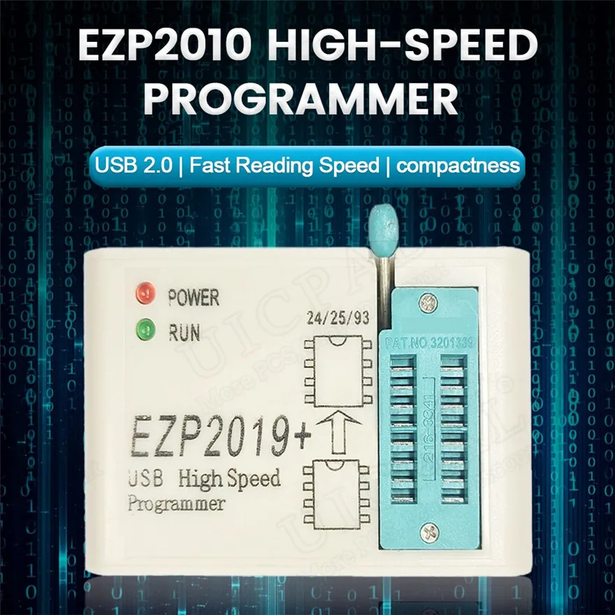 USB Programmer High Speed SPI USB 2.0 for 24 25 93 EEPROM 25 Flash BIOS Chip with SOP Socket Clip Burner Kit EZP2019