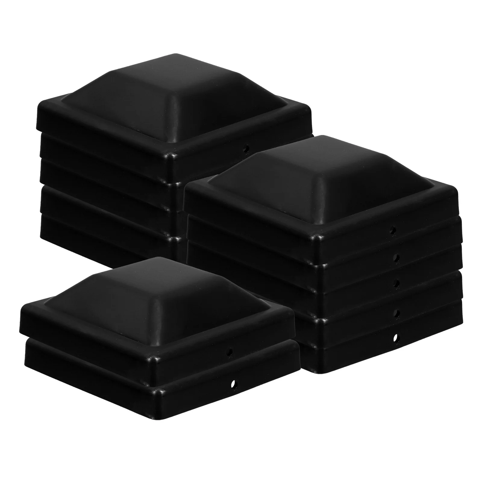 12 Uds. Tapas de poste de valla cubiertas protectoras de plástico negras para exteriores para tapas de plástico de poste de cubierta de poste de valla de madera
