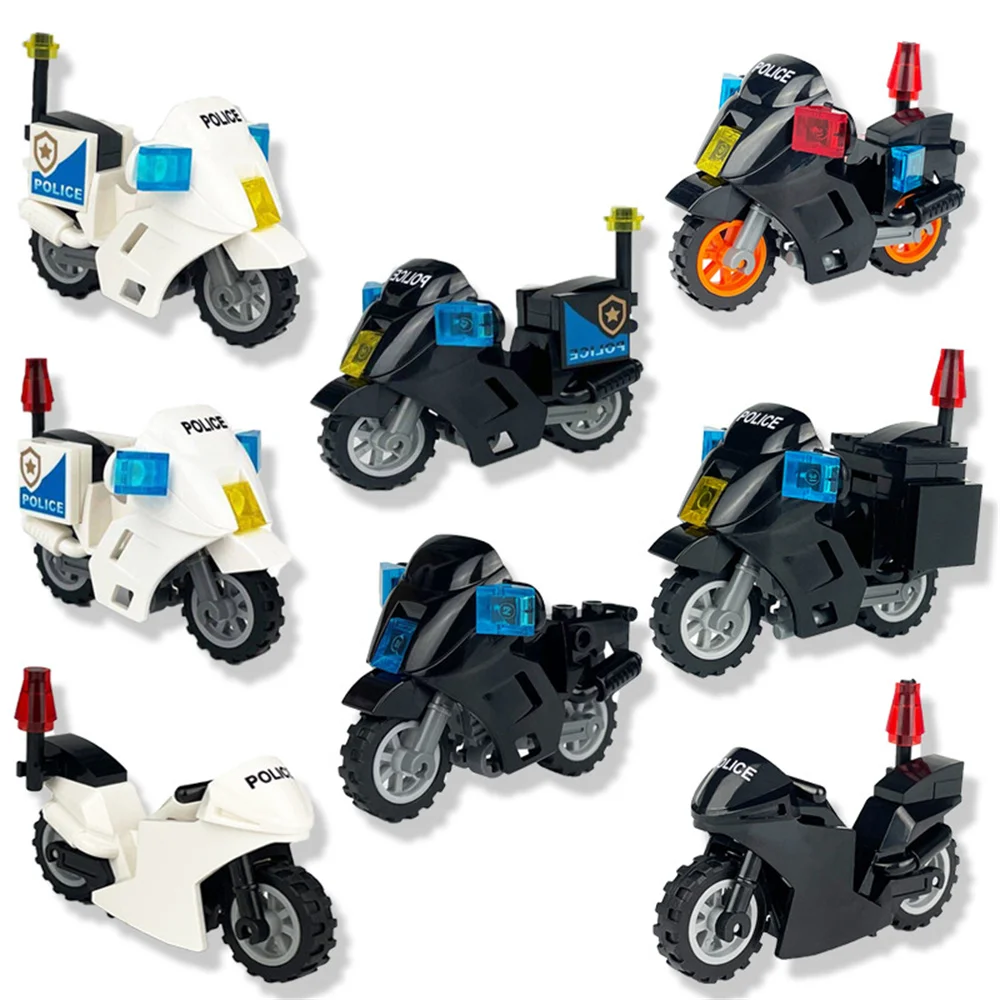 World War 2 WW2 Army Military Soldiers SWAT Police Motorcycle DIY Model ​Building Blocks Bricks Children'S Toys