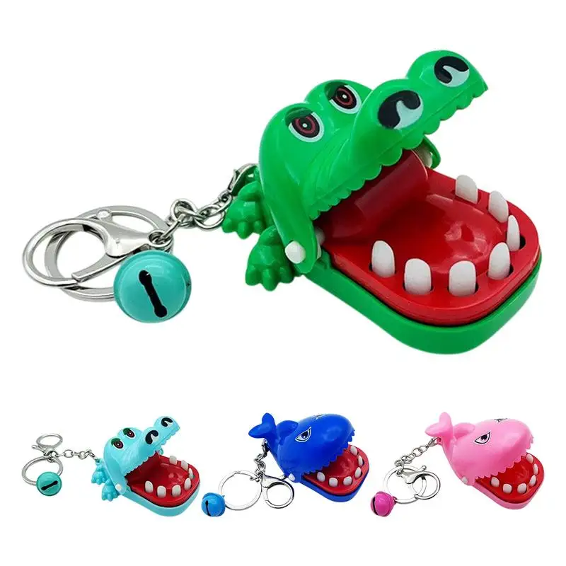 Kids Finger Biting Animal Keychain Toy Interactive Girls Biting Hand Crocodile Toy Keychain Interesting Gags Practical Joke Toys