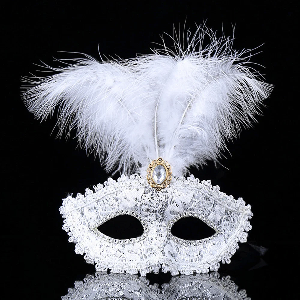 

Party Mask Halloween Dress Up Woman Masquerade Luxury Peacock Feathers Half Face Mask Cosplay Costume Lady Mask Party Supplies