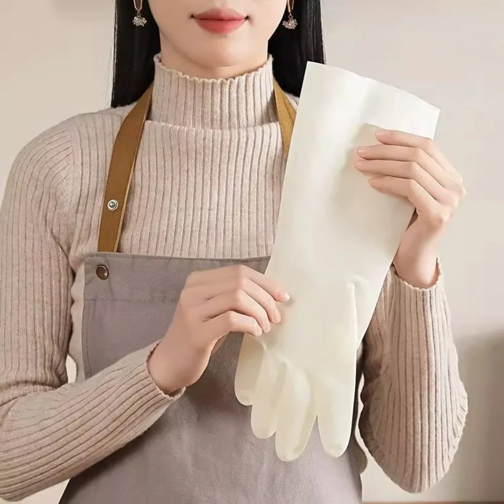 Перчатки для мытья посуды, бытовые нитриловые прочные чистящие кухонные водонепроницаемые пищевые утолщенные резиновые перчатки для стирки, женские