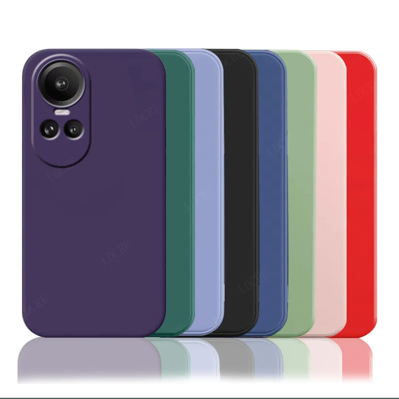 For Reno 10 5G Case Cover OPPO Reno 10 Pro 5G Capas New Liquid Silicone Back Shockproof TPU Soft Cover Reno10 Reno 10 5G Fundas