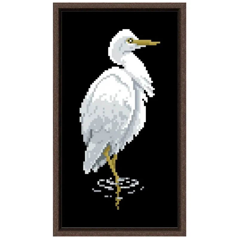 White heron cross stitch kits earth aida fabric 18ct 14ct 11ct black canvas cotton thread embroidery kits DIY craft set