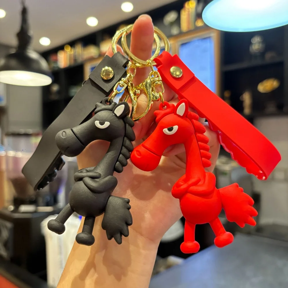 Chaveiro de cavalo da sorte elegante ano do cavalo símbolo cavalo chaveiro pingente sorte animal carro chaveiro para mochila charme saco