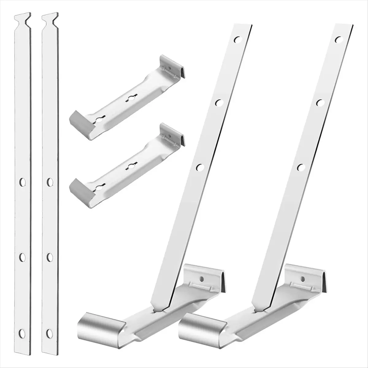 ABZT 25 Sets 5inch Aluminum Roof Gutter Hanger with Straps for Fixing Without Eaves, Ideal for Aluminum and Steel Gutters