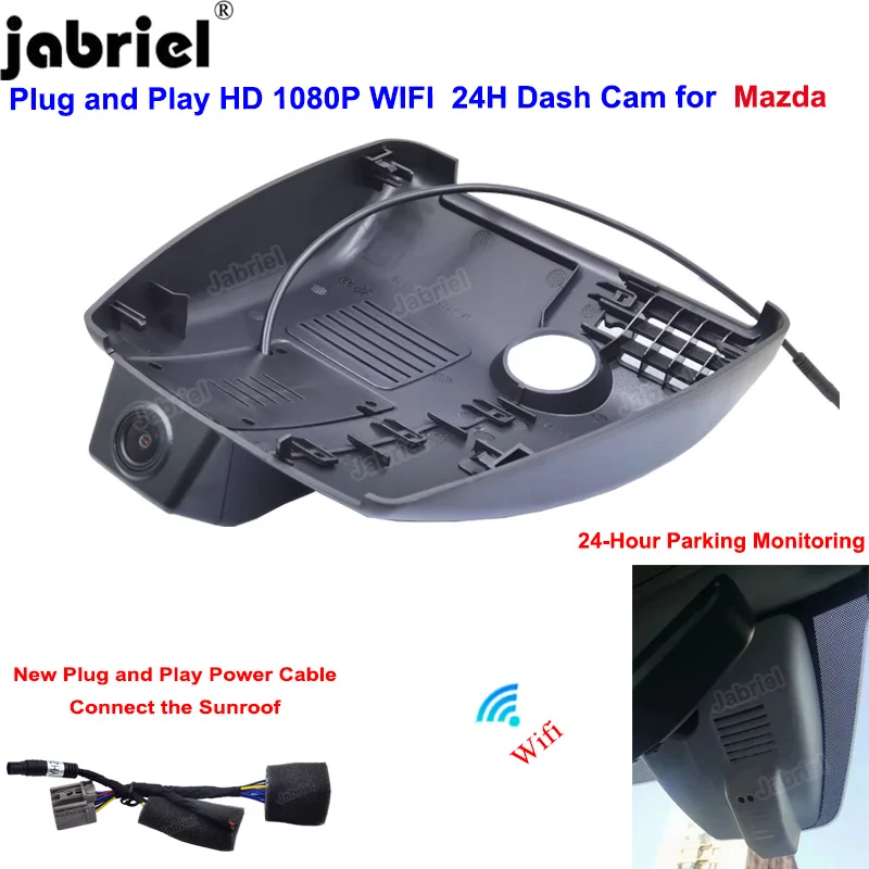 

New HD 1080P Wifi Dash Cam Car DVR Camera for Mazda CX4 CX5 KF CX 4 5 2018 2019 2020 2021 2022 24H Video Recorder Easy install