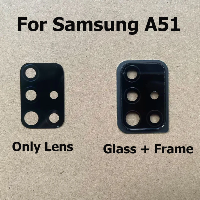 Rear Camera Glass Lens For Samsung Galaxy A51 Back Camera Glass Lens With Frame Cover Holder Glue Sticker Repair Parts A515