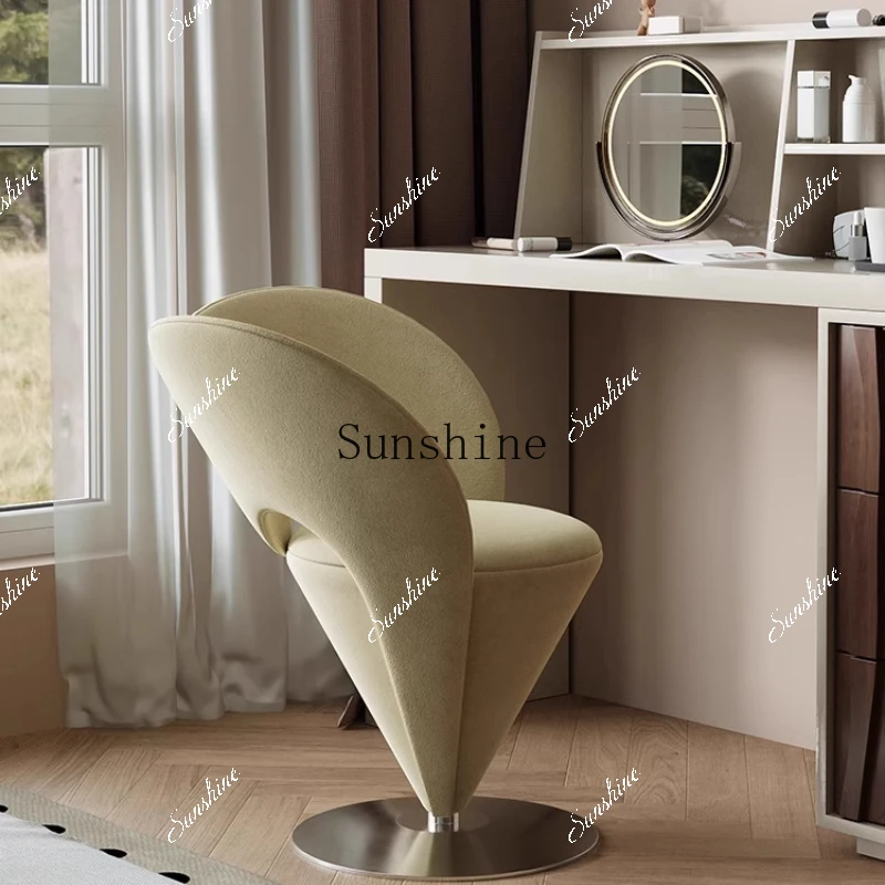 Modern simple light luxury high-end girls bedroom dresser stool rotatable chair  FT