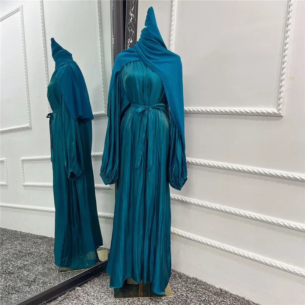 2pc Kaftan Open Abayas for Women Kimono Musulmane Cardigan Dubai Abaya Turkey Islam Arabic Muslim Hijab Dress Robe Longue Femme