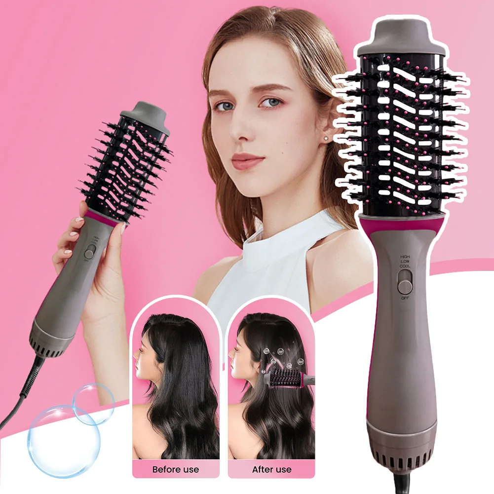 Multifunctional Electric Hot Air Comb,4 in 1 Anti-Scalding Styling Tool Straightening Brush,3 Speed Adjustables Hair Dryer Comb