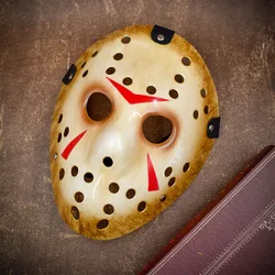 1 máscara de Halloween, bola de maquillaje, máscara gruesa de Jason, Cosplay, máscara masculina de cara completa divertida, accesorios de rendimiento
