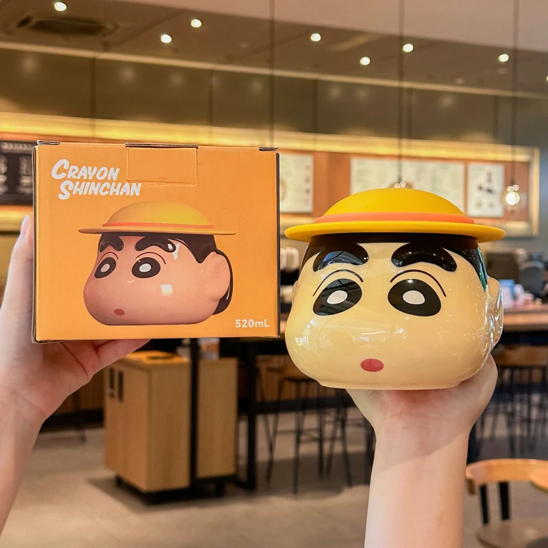 

Crayon Shin Chan Mug Household Ceramic Children'S Water Cup With Lid Couple Coffee Cup Cute Girl Gift Cup Birthday Top-Grade