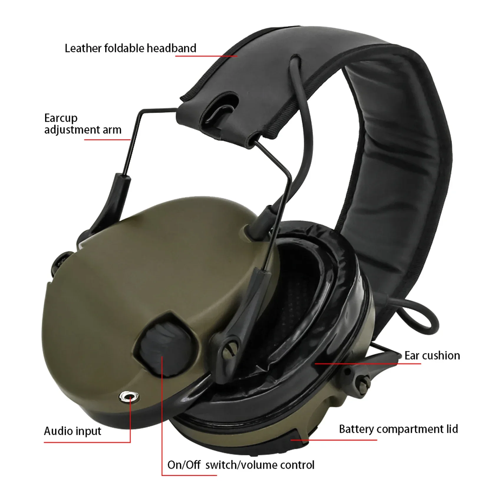 3D IPSC Taktisches Headset-Set für IPSC Noise Cancelling Shooting Airsoft Taktische Kopfhörer Jagdkopfhörer